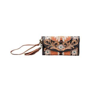 Colorful Myra Wallet canvas and tooled leather